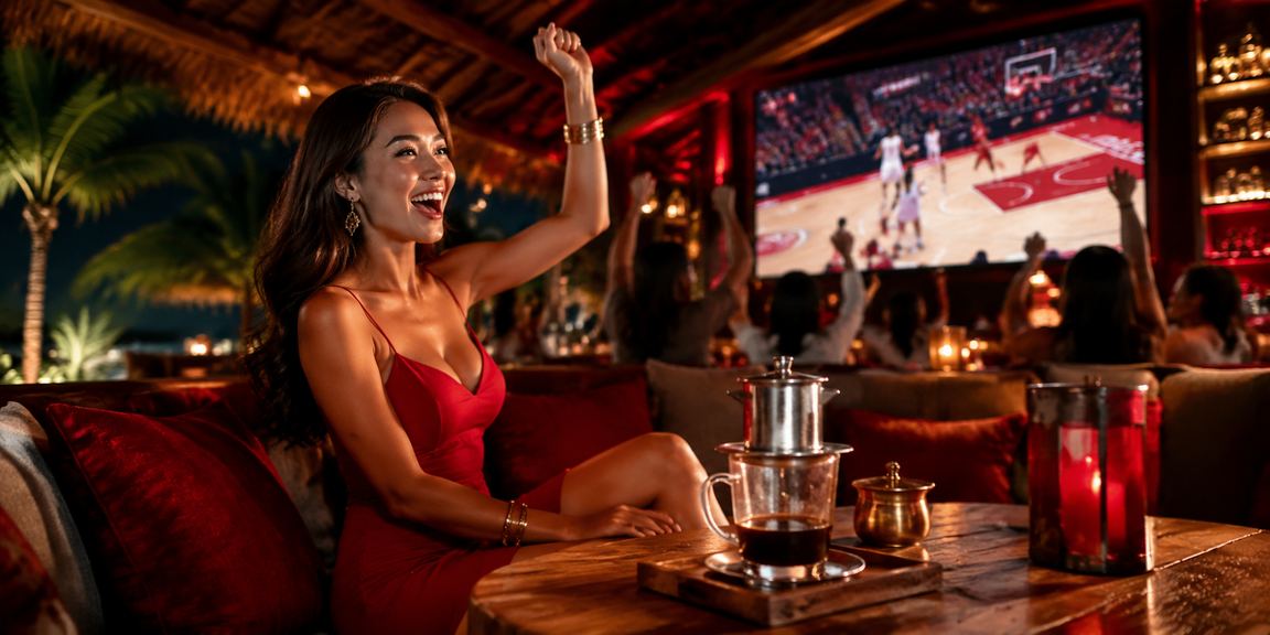 Người dùng Phú Quốc kết hợp cá cược bóng rổ và uống cà phê buổi sáng